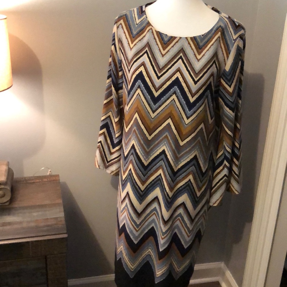 Women’s Angled Long Sleeve Knit Dress XL New
